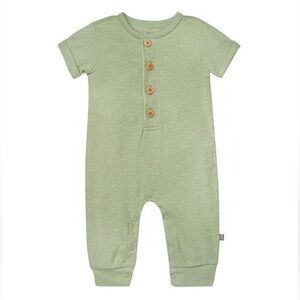 🍊5/$25 Modern Moments Olive Green Short-Sleeve Baby Romper size 6-9m